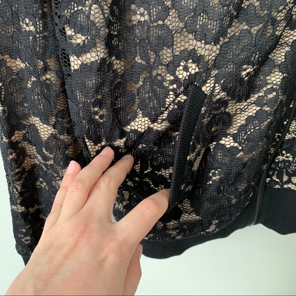 ⭐️ Express | Black Lace Bomber Jacket - Picture 5 of 9